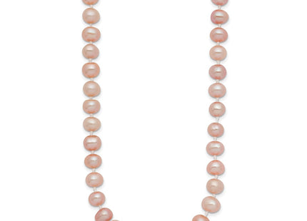 14k 6- Pink Near-Round Freshwater Cultured Pearl Bracelet