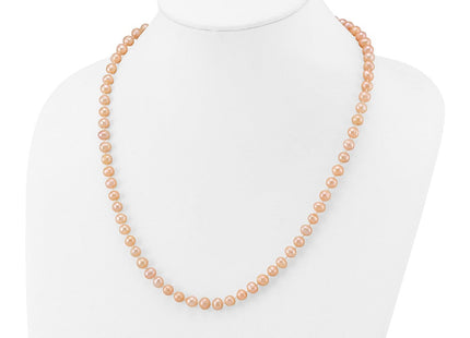14k 6- Pink Near-Round Freshwater Cultured Pearl Bracelet