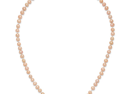 14k 6- Pink Near-Round Freshwater Cultured Pearl Bracelet