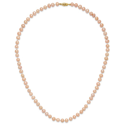 14K Pink Near-Round Freshwater Cultured Pearl Bracelet