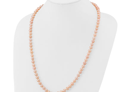 14k 6- Pink Near-Round Freshwater Cultured Pearl Necklace