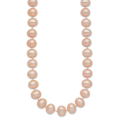 14K Pink Near-Round Freshwater Cultured Pearl Necklace
