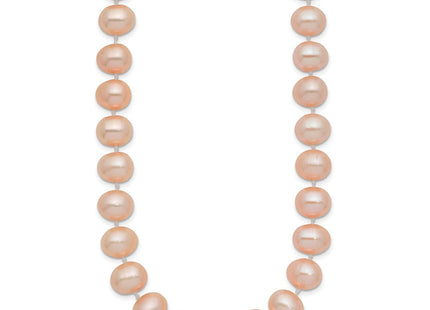14k 8- Pink Near-Round Freshwater Cultured Pearl Bracelet