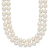 14k 5- White Near Round Freshwater Cultured Pearl Double Strand Necklace