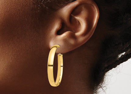 14K gold hoop earrings, another view