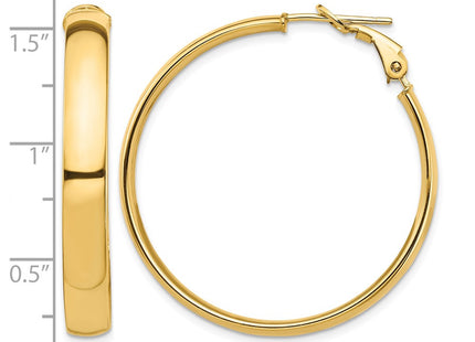 14K gold hoop earrings, further view