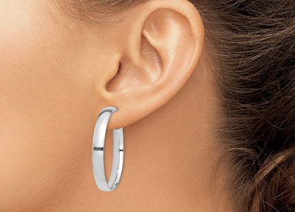14K white gold hoop earrings, another view