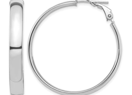 14K white gold hoop earrings