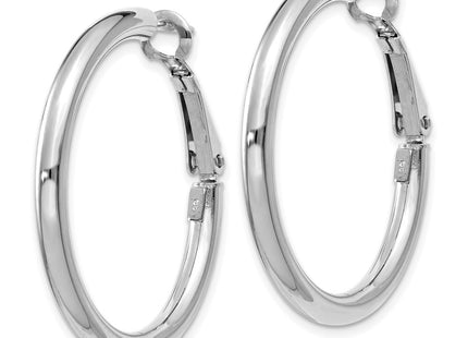 14K white gold hoop earrings, alternate view