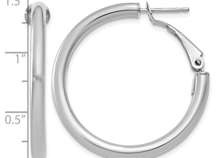 14K white gold hoop earrings, further view