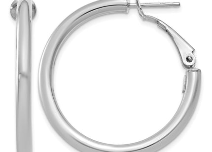 14K white gold hoop earrings