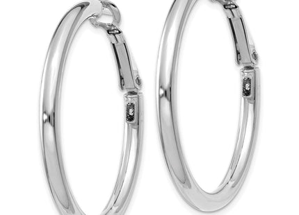 14K white gold hoop earrings, alternate view