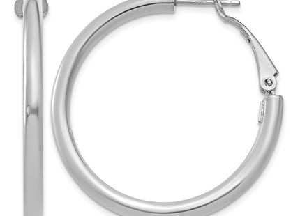14K white gold hoop earrings