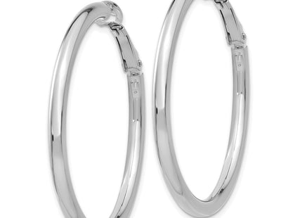 14K white gold hoop earrings, alternate view