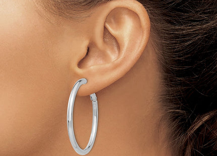14K white gold hoop earrings, another view