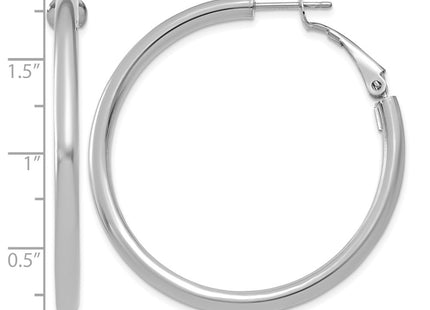 14K white gold hoop earrings, further view