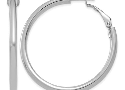 14K white gold hoop earrings