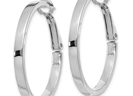 14K white gold hoop earrings, alternate view