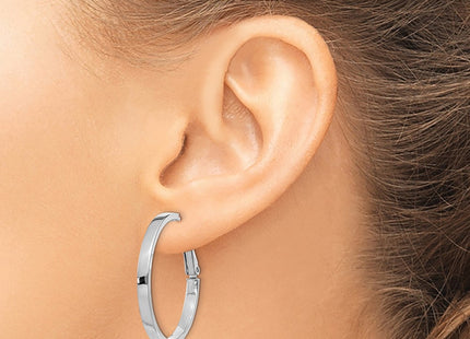14K white gold hoop earrings, another view