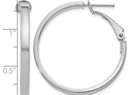 14K white gold hoop earrings, further view