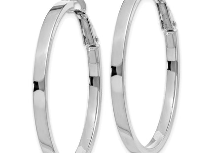14K white gold hoop earrings, alternate view