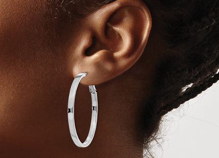 14K white gold hoop earrings, another view