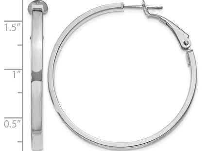 14K white gold hoop earrings, further view
