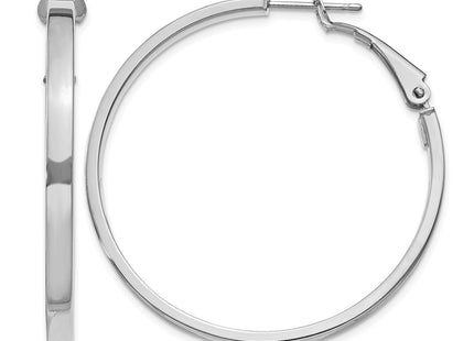14K white gold hoop earrings