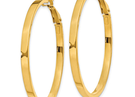 14k Polished Square Tube Round Hoop Earrings, 45.75 x 3mm
