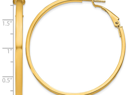 14k Polished Square Tube Round Hoop Earrings, 45.75 x 3mm
