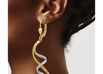 14k Two-tone Earrings Style PRE305 - Classique Jewelry Inc.