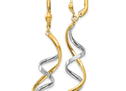 14k Two-tone Earrings Style PRE305 - Classique Jewelry Inc.