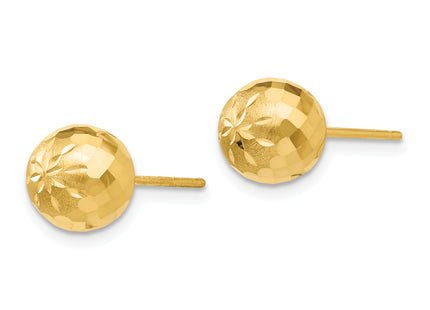 14k Diamond-cut Mirror Ball Post Earrings