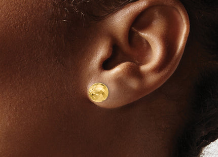 14k Diamond-cut Mirror Ball Post Earrings