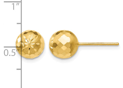 14k Diamond-cut Mirror Ball Post Earrings