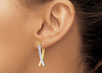 14k Two-tone Earrings Style PRE339 - Classique Jewelry Inc.