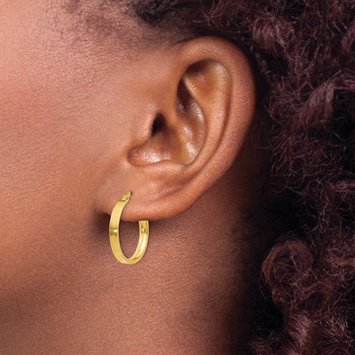 14K Small Hoop Earrings, 16 x 3mm