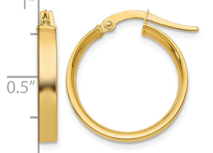 14k Small Hoop Earrings, 16 x 3mm