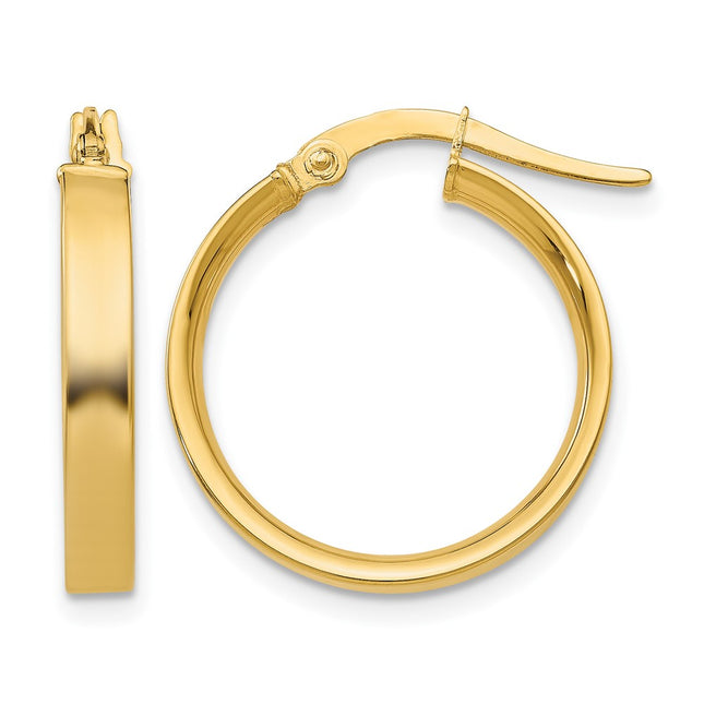 14k Small Hoop Earrings, 16 x 3mm