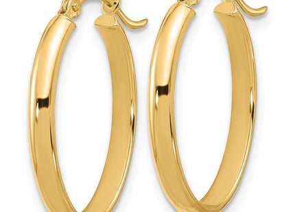 14K gold oval hoop earrings, alternate view