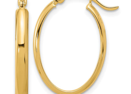 14K gold oval hoop earrings, another view