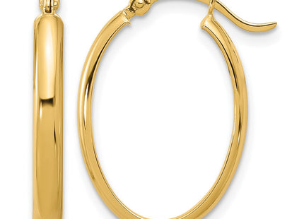 14K gold oval hoop earrings