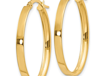 14K gold oval hoop earrings, alternate view