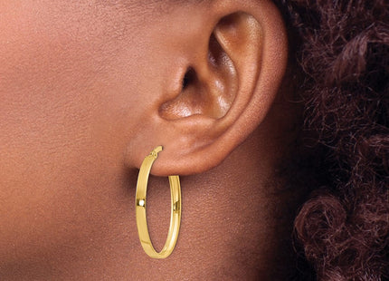 14K gold oval hoop earrings, another view