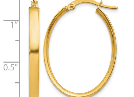 14K gold oval hoop earrings, further view