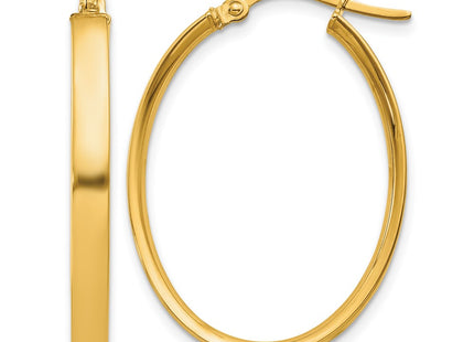 14K gold oval hoop earrings