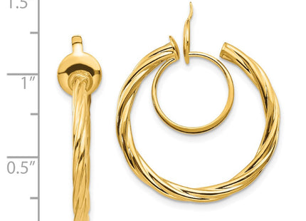 14k Yellow Gold Earrings Style PRE647 - Classique Jewelry Inc.