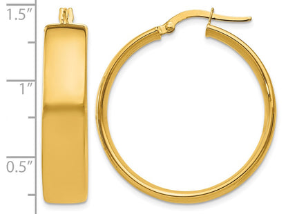 14K gold hoop earrings, further view