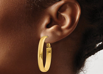 14K gold oval hoop earrings, another view