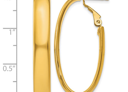 14K gold oval hoop earrings, further view